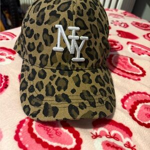 Leopard Print Cap with NY Logo